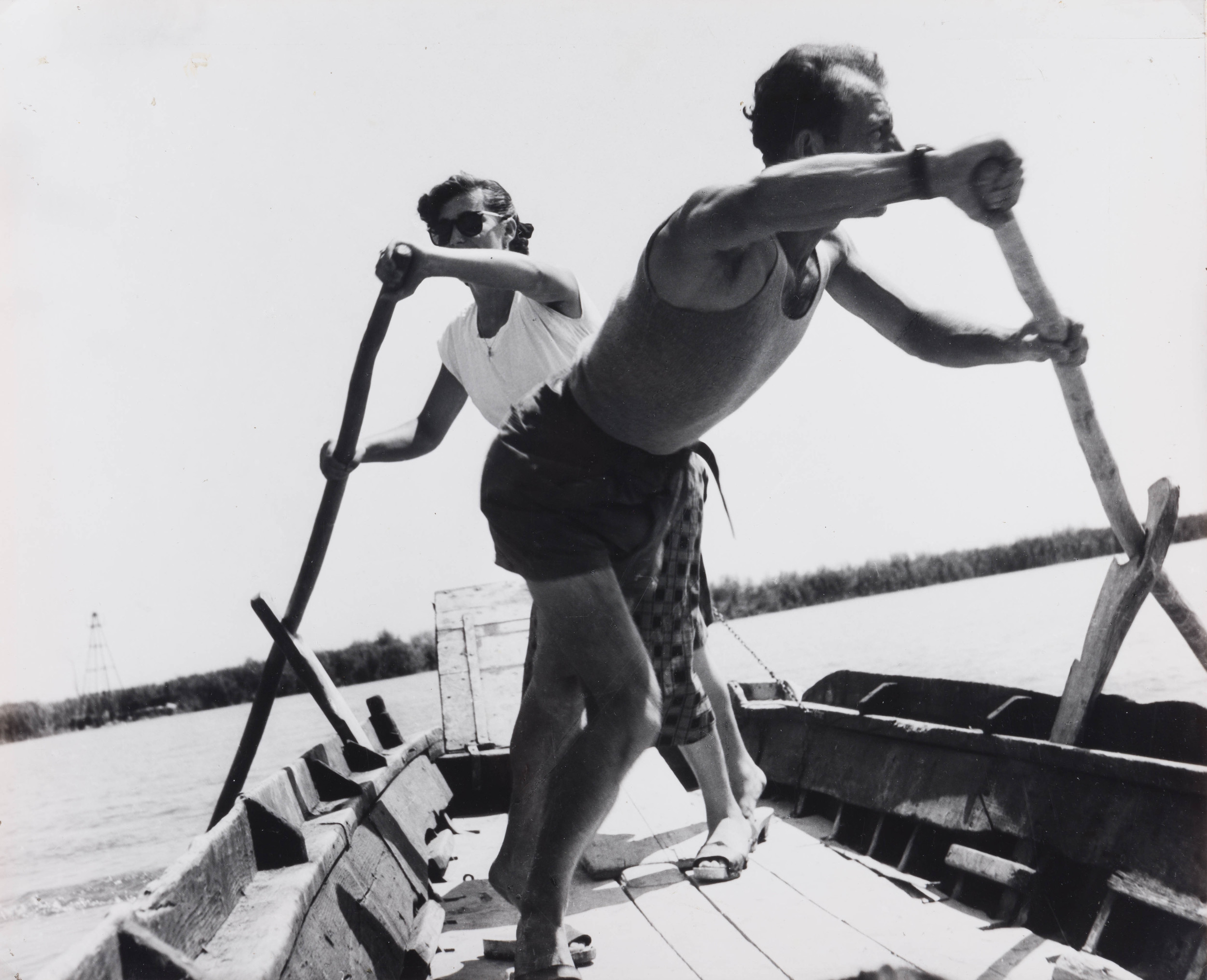 Il traghetto di Forti per l’isola Camerini, 1953